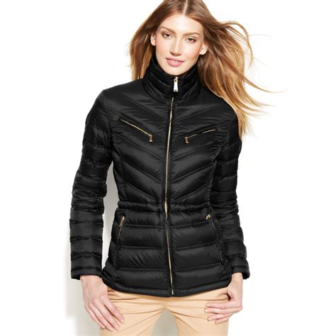 michael kors black suede jacket|Michael Kors black puffer coat.